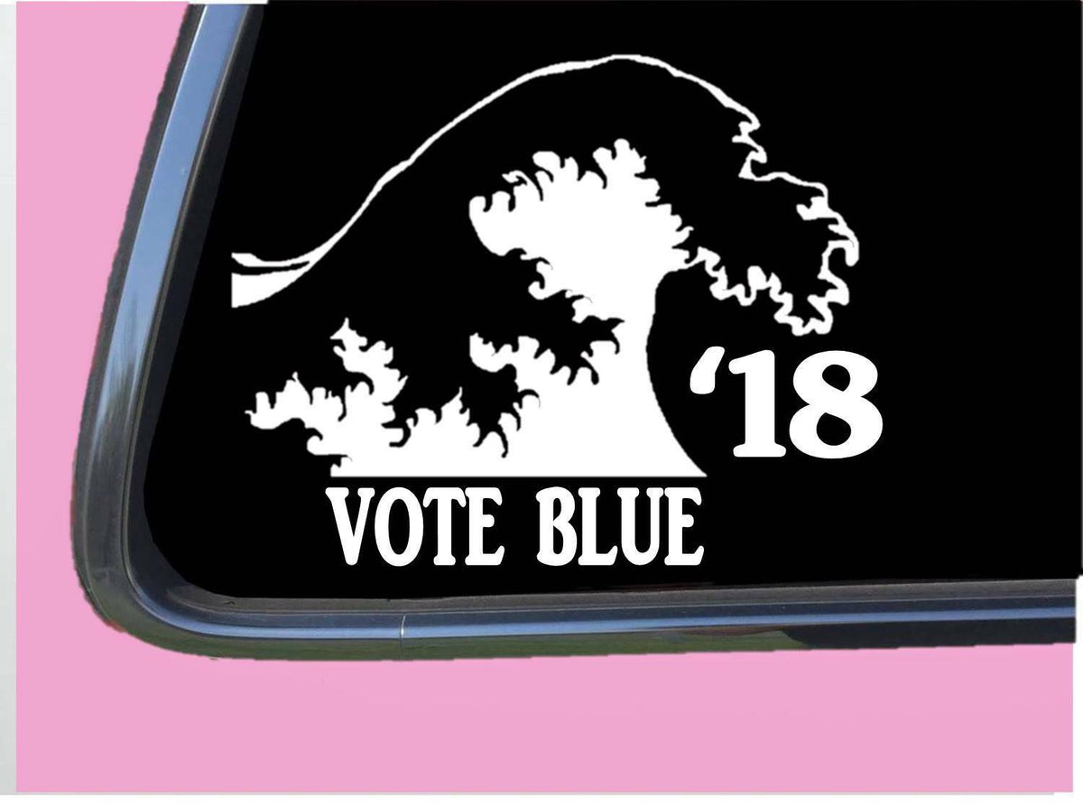 Blue Wave 2018 Vote Blue Vinyl Decal – 6 Inch