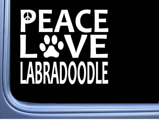 Labradoodle Peace Love Dog Vinyl Decal – 6 Inch