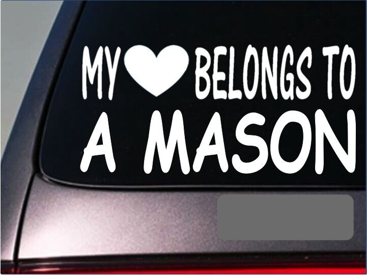Mason My Heart Belongs Vinyl Decal – 8 Inch