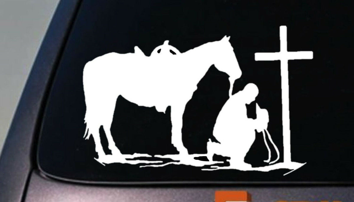 Christian Praying Cowboy Rodeo Vinyl Decal