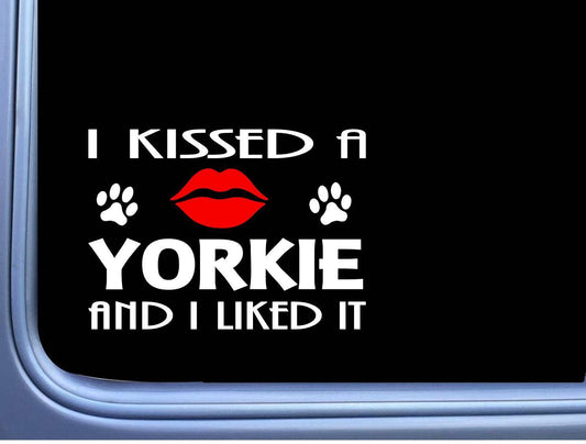 Yorkie Kissed Yorkshire Terrier Dog Vinyl Decal – 8 Inch