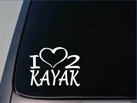 I Heart to Kayak Vinyl Decal – 8 Inch