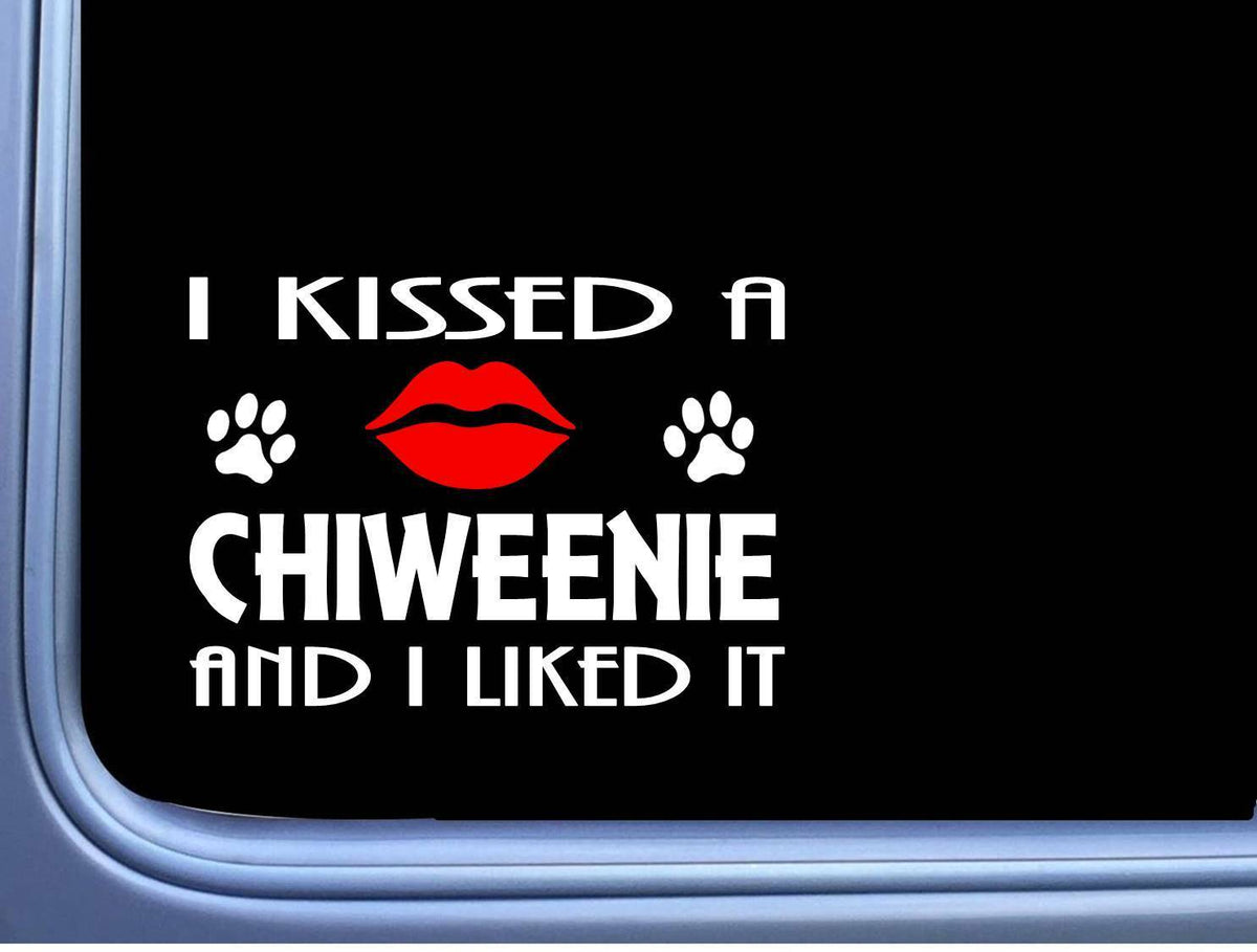 Chiweenie Kissed Chihuahua Dachshund Dog Vinyl Decal – 8 Inch