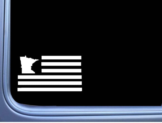Minnesota American Flag Vinyl Decal – 8 Inch