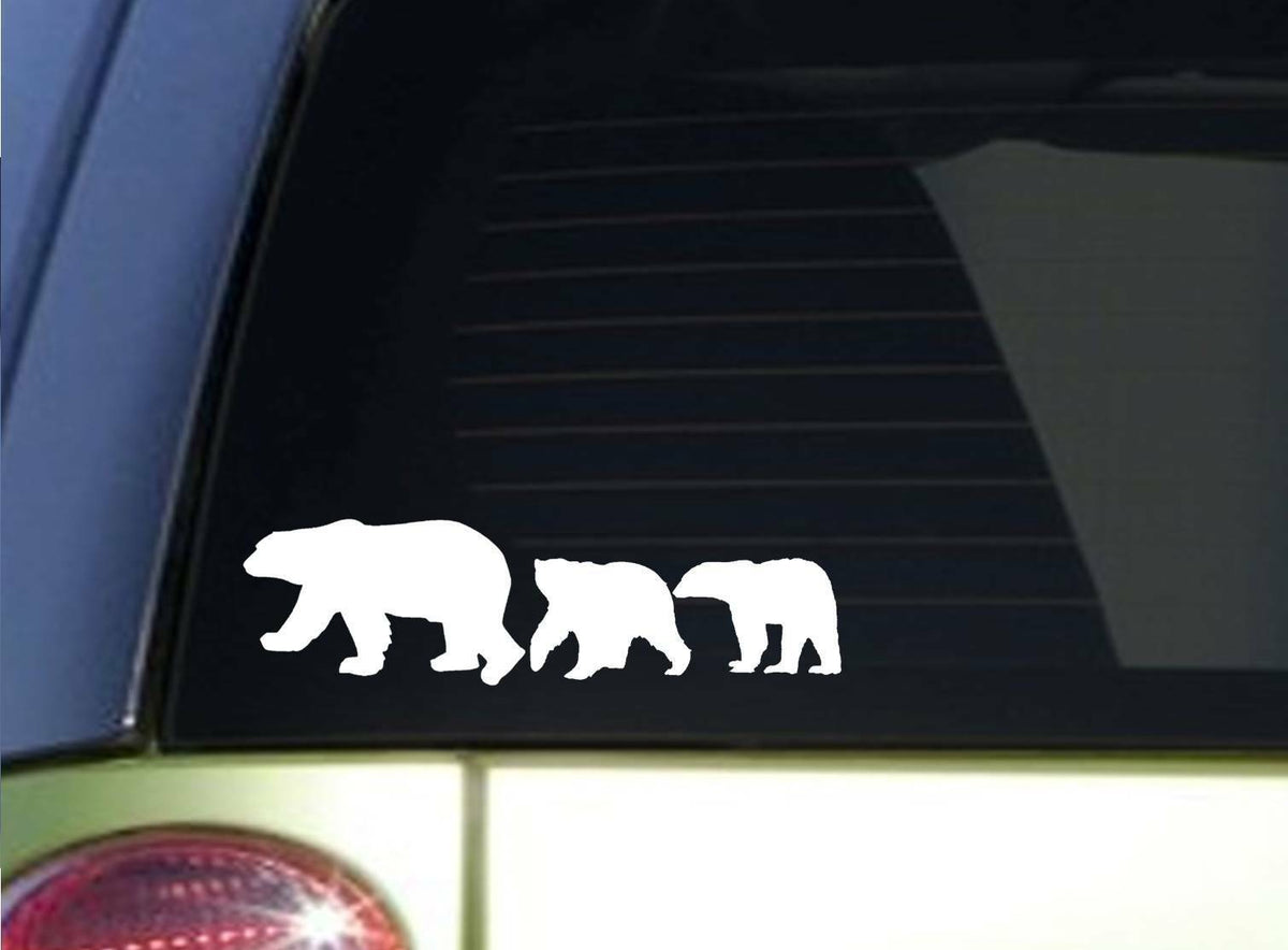 Polar Bear Family Wide Vinyl Decal – 8.5 Inch