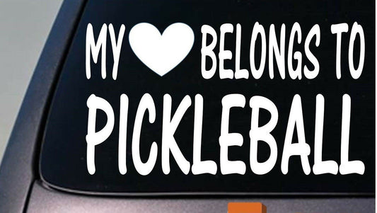 My Heart Belongs to Pickleball Vinyl Decal
