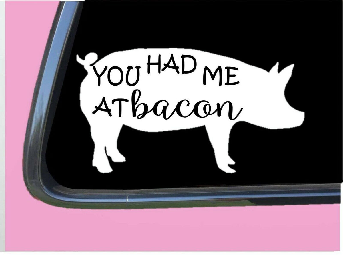 You Had Me at Bacon Vinyl Decal – 8 Inch