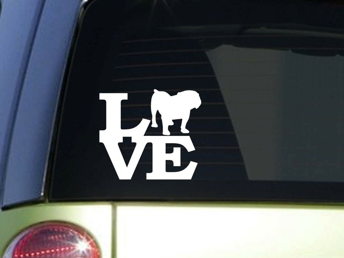 Bulldog Love Vinyl Decal – 6 Inch