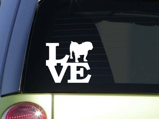 Bulldog Love Vinyl Decal – 6 Inch