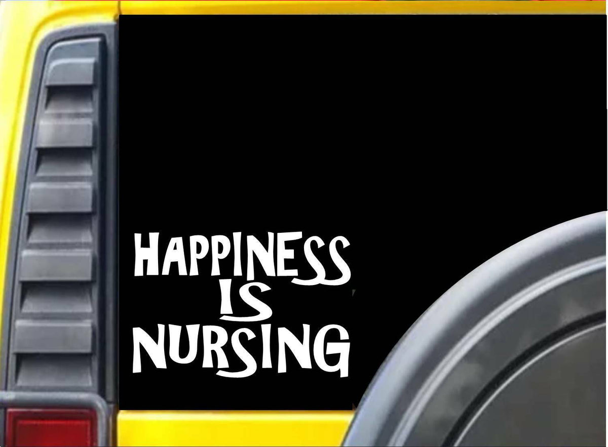 Happiness Is Nursing Vinyl Decal – 8 Inch