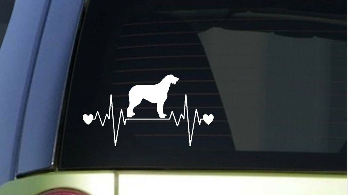 Wolfhound Heartbeat Lifeline Wide Vinyl Decal – 8 Inch