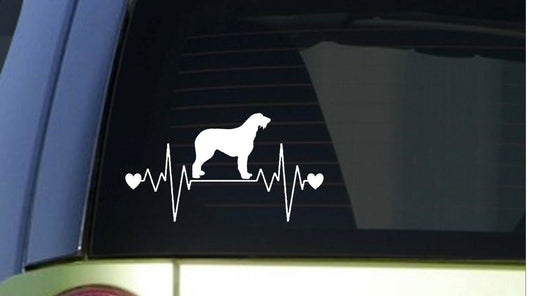 Wolfhound Heartbeat Lifeline Wide Vinyl Decal – 8 Inch