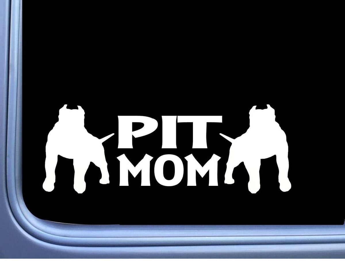 Pit Mom Dog Pit Bull Vinyl Decal – 8 Inch