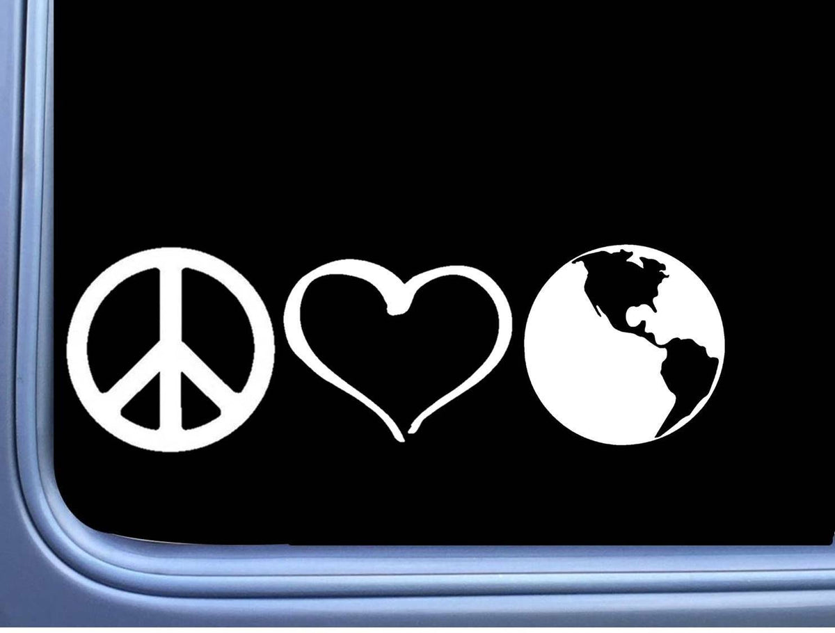 Peace Love Earth Vinyl Decal – 8 Inch