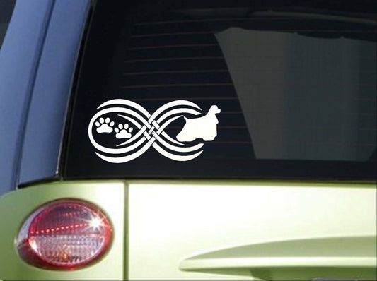 Tribal Cocker Spaniel Infinity Sitcker Wide Vinyl Decal – 8.5 Inch
