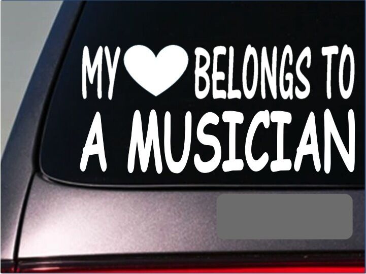 Musician My Heart Belongs Vinyl Decal – 8 Inch