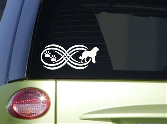 Tribal Saint Bernard Infinity Sitcker Wide Vinyl Decal – 8.5 Inch