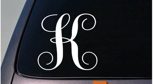 Letter K Monogram Vinyl Decal – 6 Inch