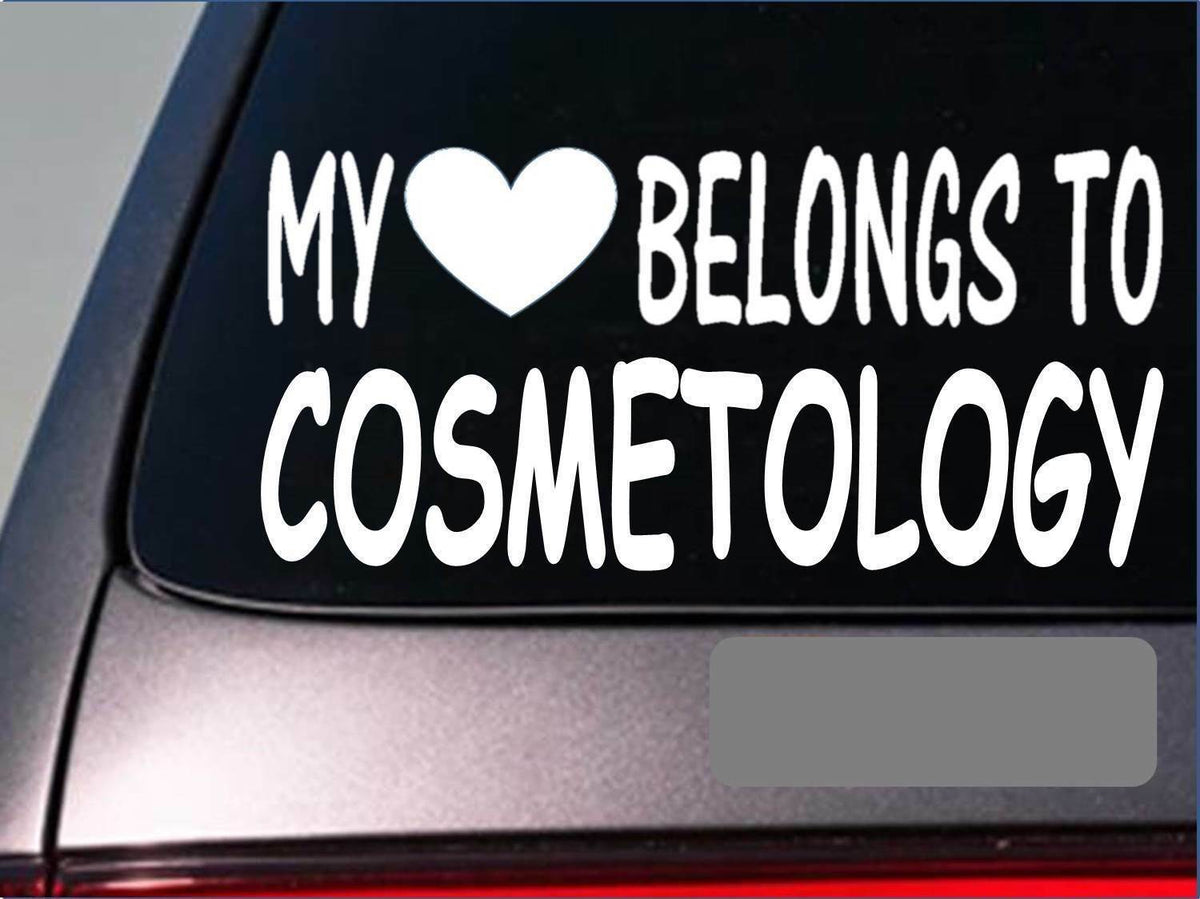 My Heart Belongs Cosmetology Vinyl Decal – 8 Inch