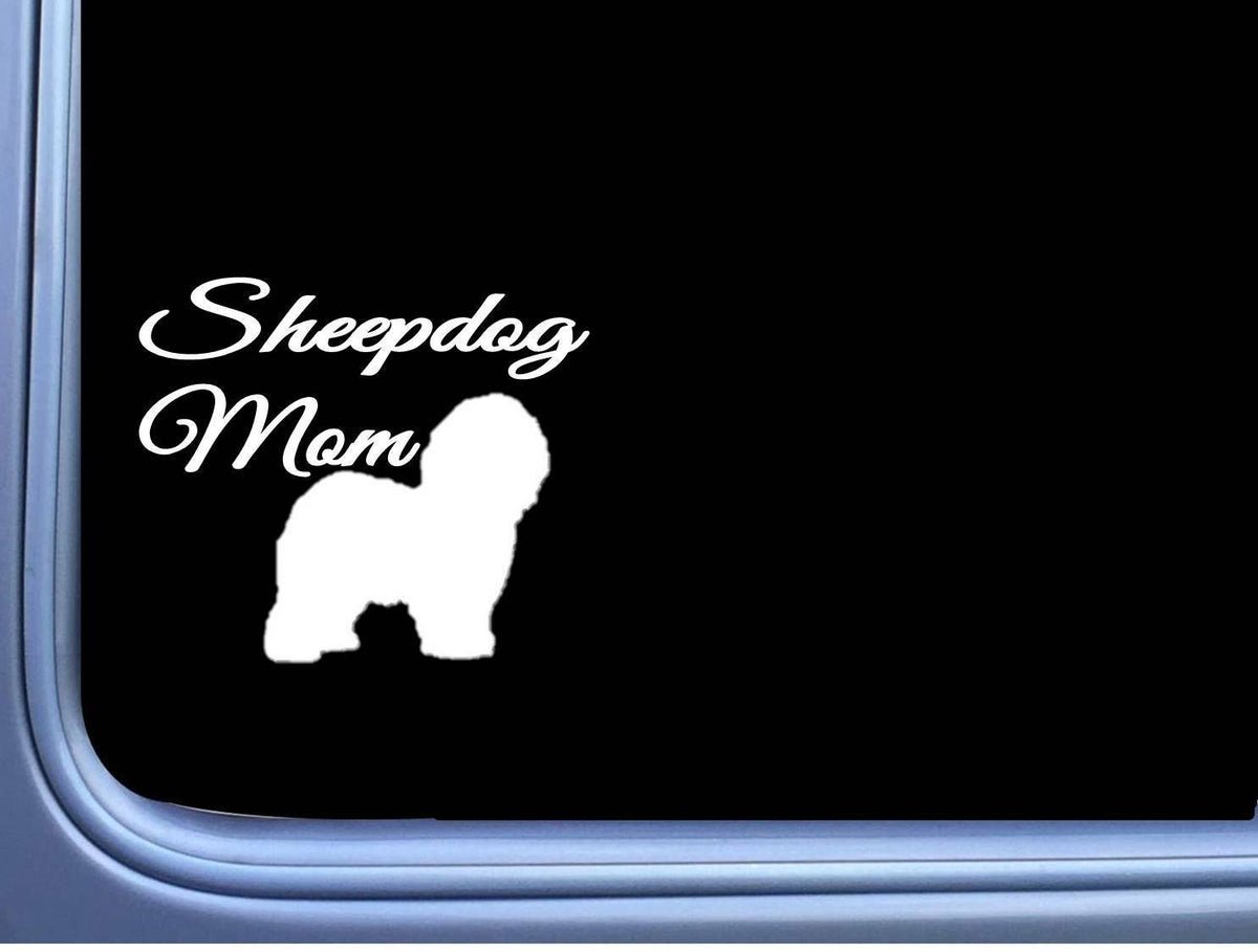 Old English Sheepdog Mom Wide Vinyl Decal – 6 Inch