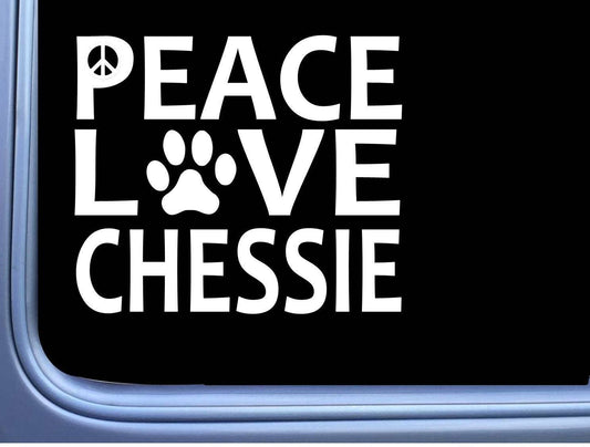 Chesapeake Bay Retriever Peace Love Dog Vinyl Decal – 6 Inch