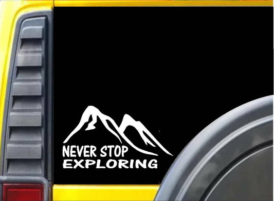 Never Stop Exploring Vinyl Decal – 8 Inch