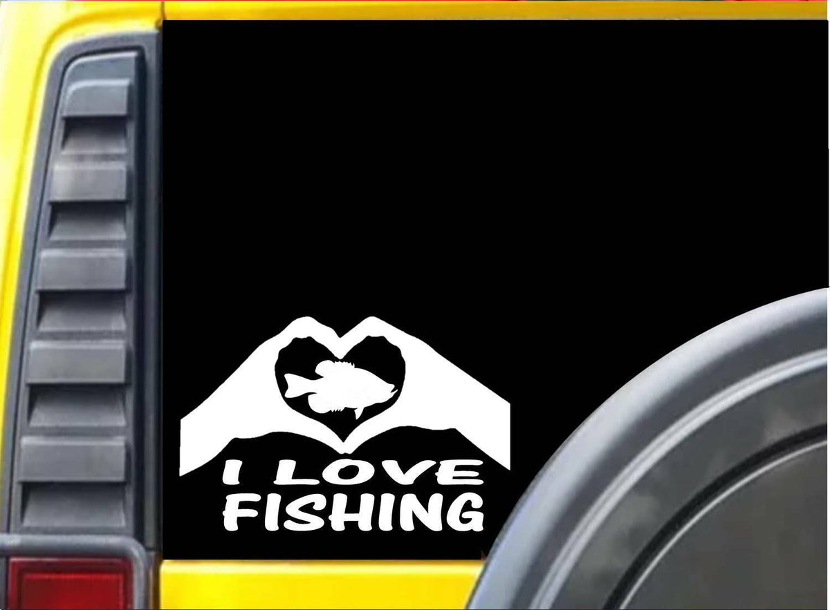 Fishing Hands Heart Vinyl Decal – 8 Inch