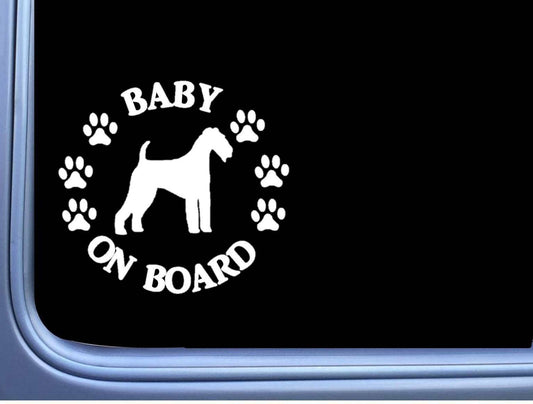 Baby on Board Airedale Terrier Vinyl Decal – 6 Inch