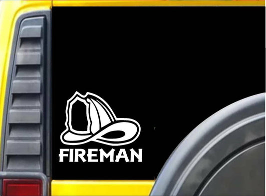 Fireman Helmet Vinyl Decal – 6 Inch