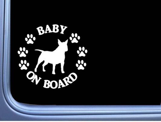 Baby on Board Bull Terrier Vinyl Decal – 6 Inch
