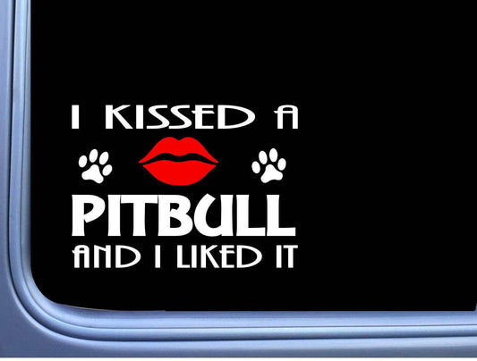 Pitbull Kissed Dog Vinyl Decal – 8 Inch