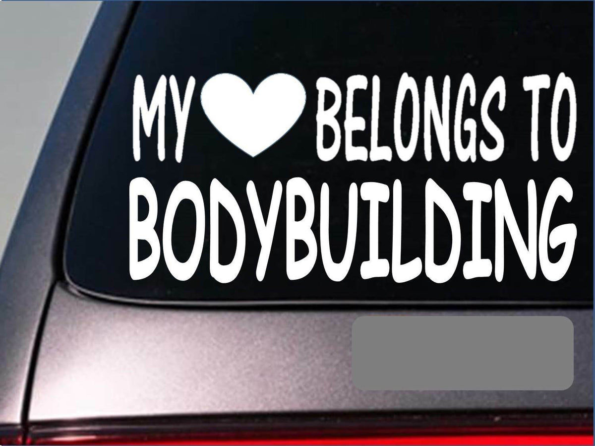 Bodybuilder My Heart Belongs Vinyl Decal – 8 Inch