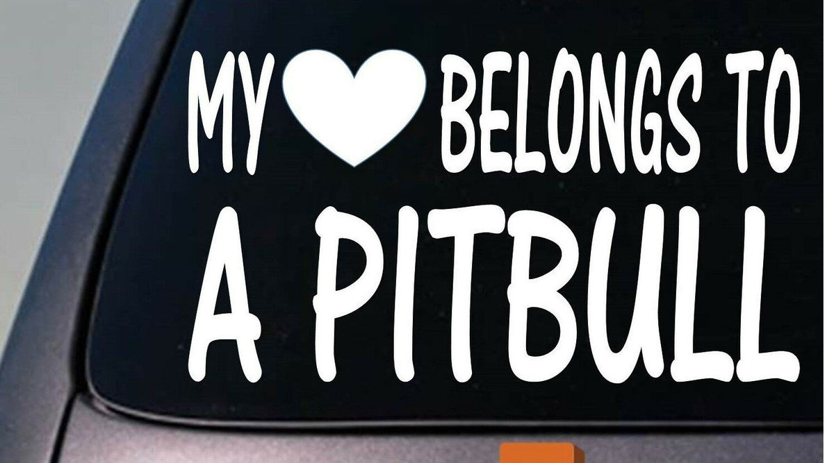My Heart Belongs to a Pit Bull Pitbull Vinyl Decal