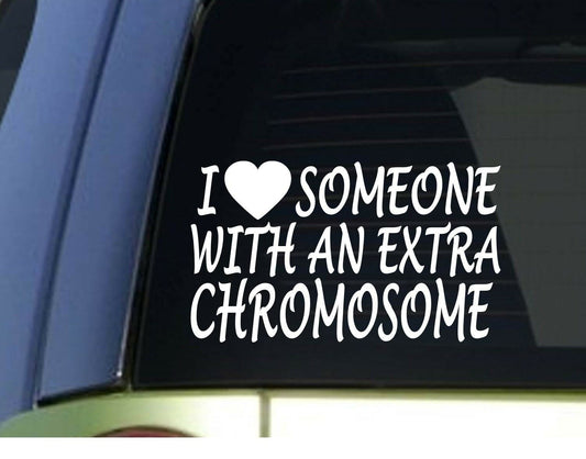 I Love Someone with an Extra Chromosome Vinyl Decal – 8 Inch