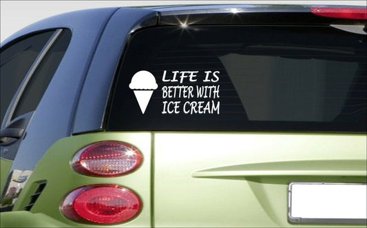 Life Is Ice Cream Vinyl Decal – 8 Inch