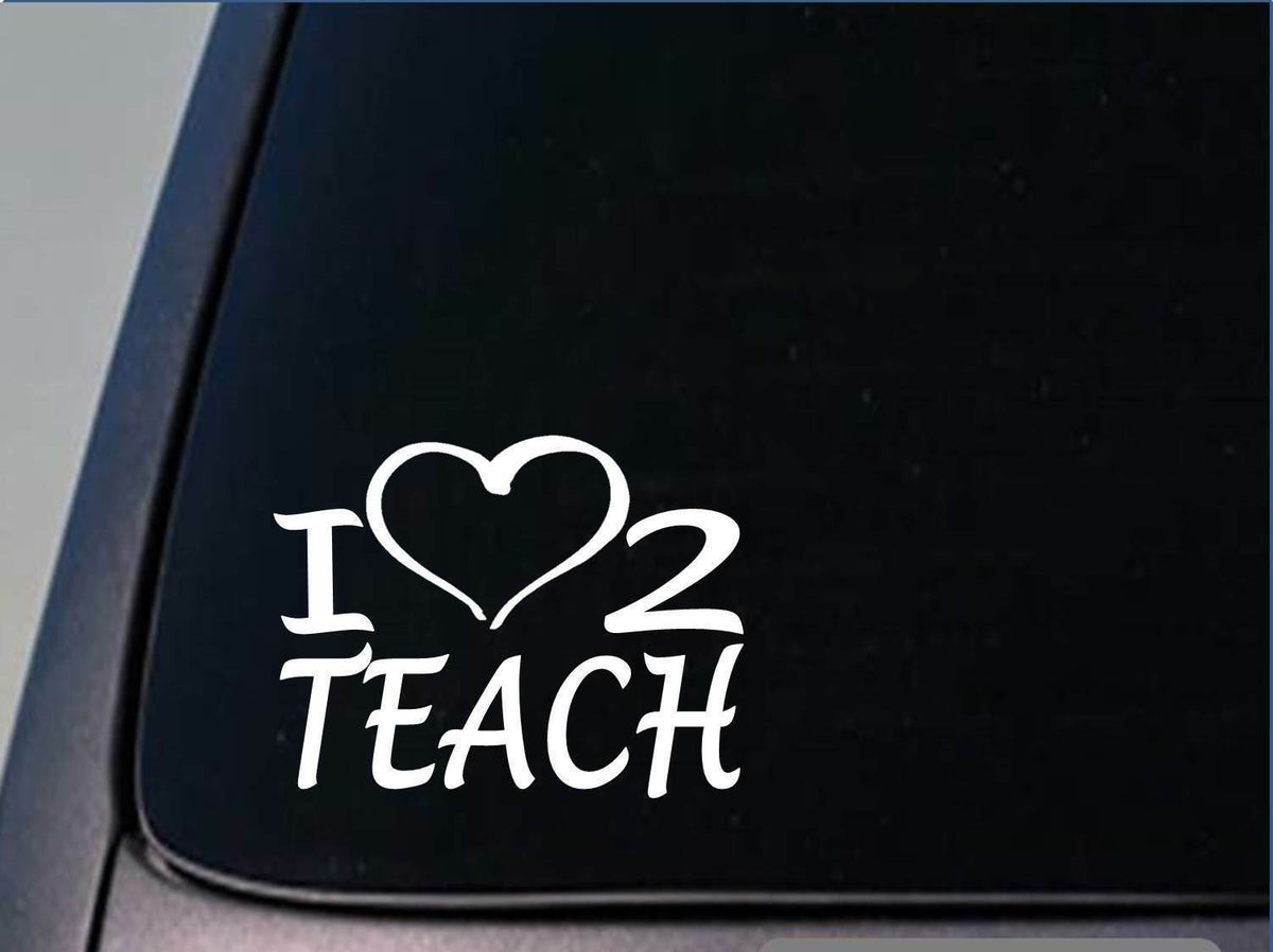 I Heart to Teach Vinyl Decal – 8 Inch