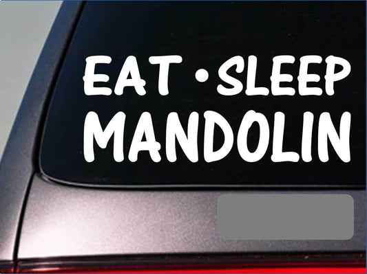 Eat Sleep Mandolin Vinyl Decal – 8 Inch
