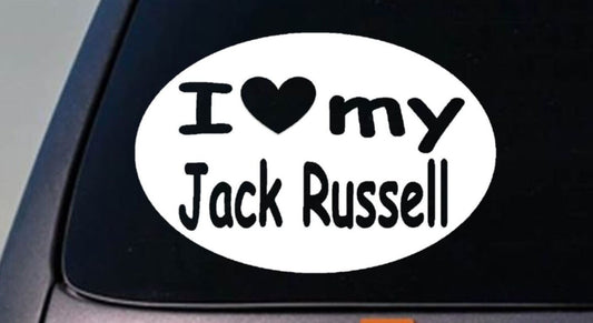I Love My Jack Russell Parson Jack Russell Jrt Vinyl Decal – 6 Inch
