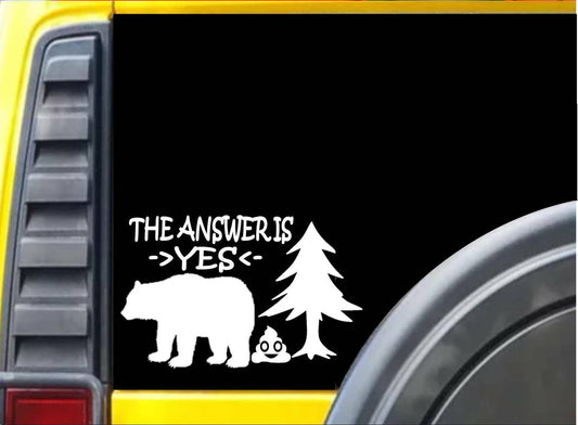 The Answer Is Yes Vinyl Decal – 6 Inch