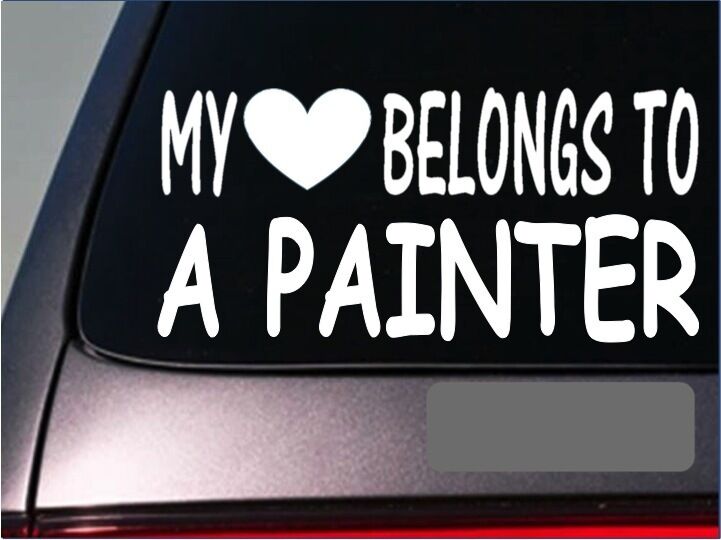 Painter My Heart Belongs Vinyl Decal – 8 Inch
