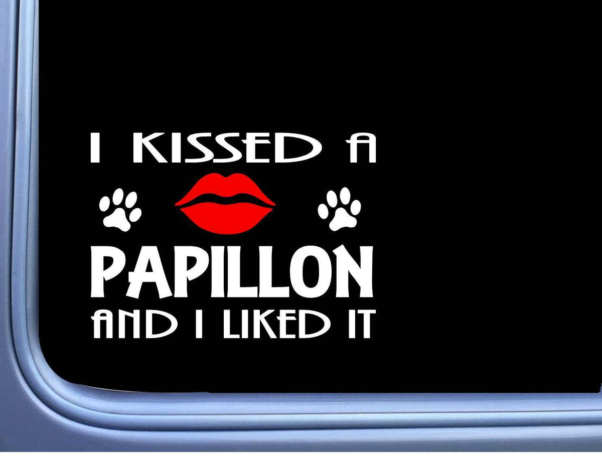 Papillon Kissed Dog Vinyl Decal – 8 Inch