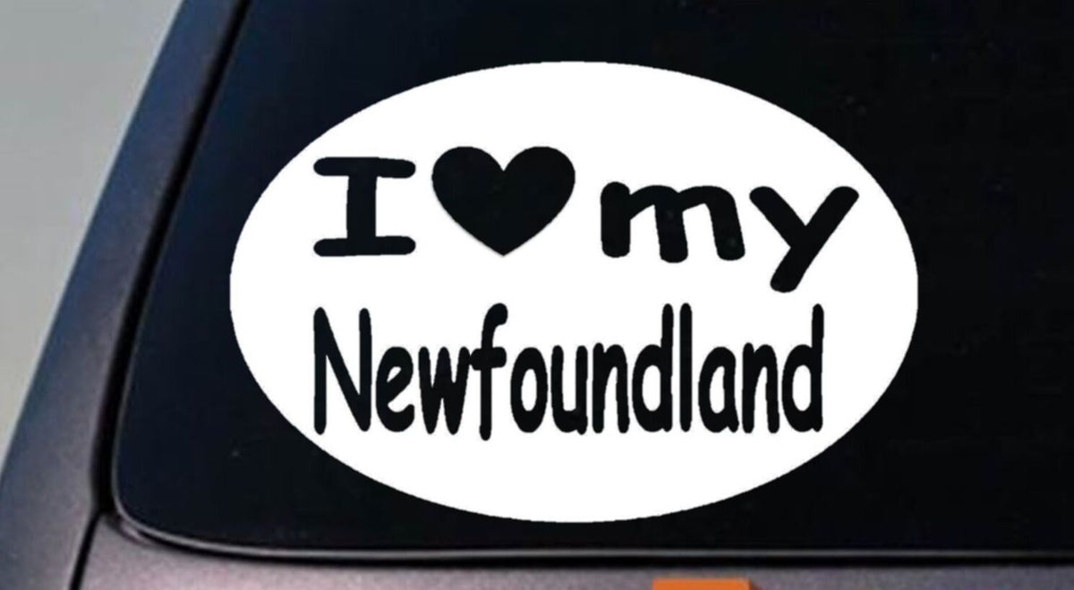 I Love My Newfoundland Dog Water Swim Vinyl Decal – 6 Inch