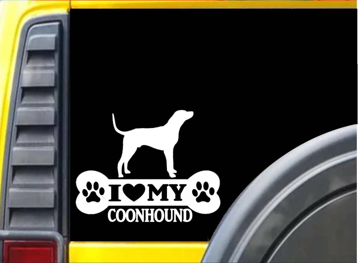 Coonhound Bone Vinyl Decal – 8 Inch