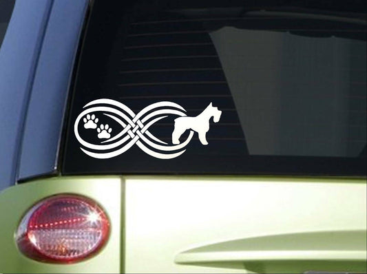 Tribal Schnauzer Infinity Sitcker Wide Vinyl Decal – 8.5 Inch