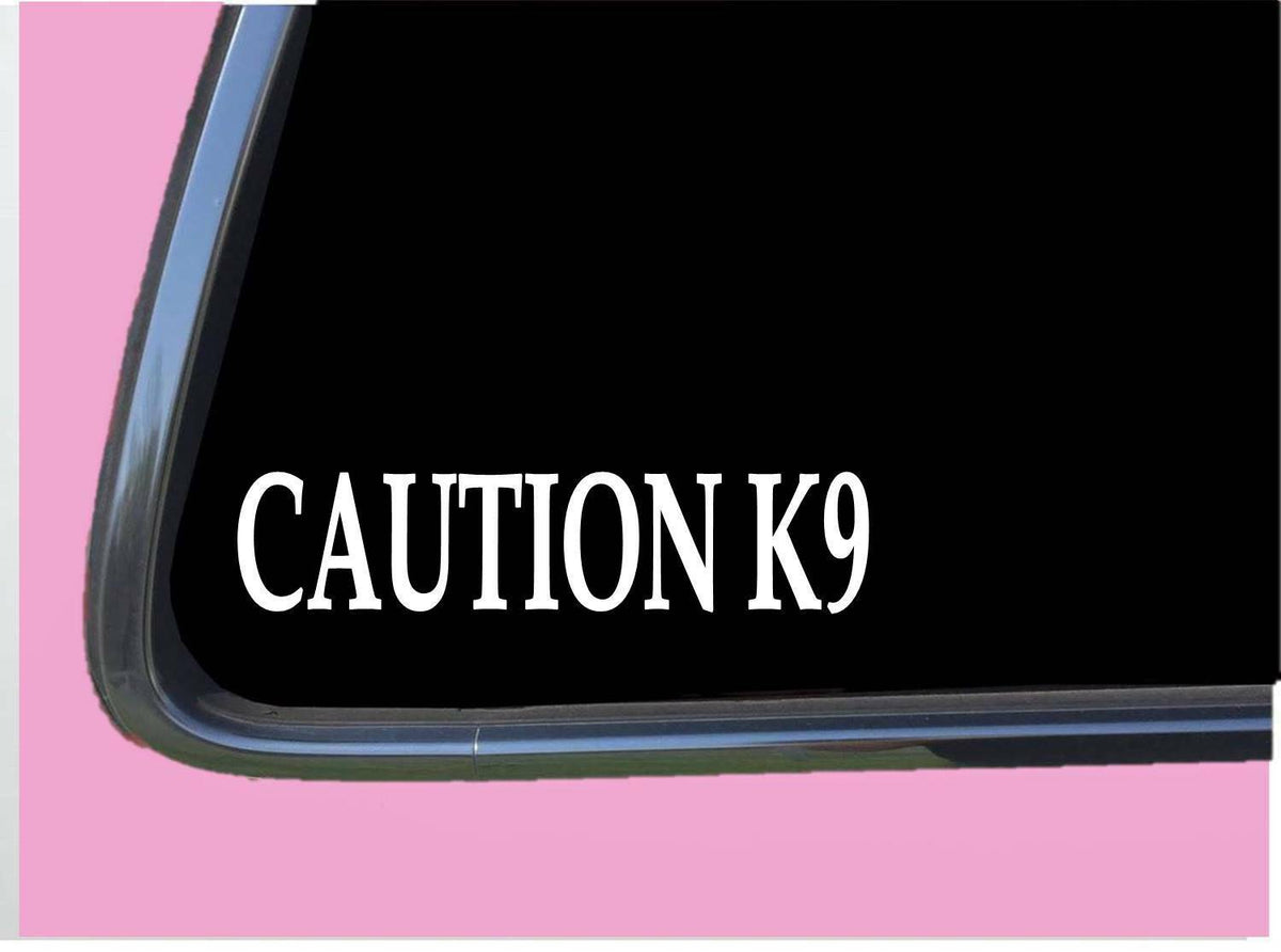 Caution K9 Vinyl Decal – 8 Inch