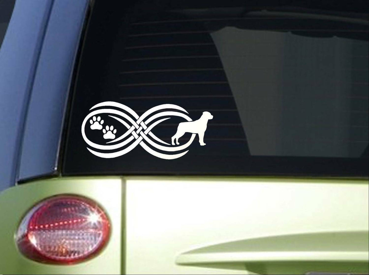 Tribal Rottweiler Infinity Sitcker Wide Vinyl Decal – 8.5 Inch