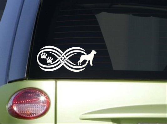 Tribal Rottweiler Infinity Sitcker Wide Vinyl Decal – 8.5 Inch