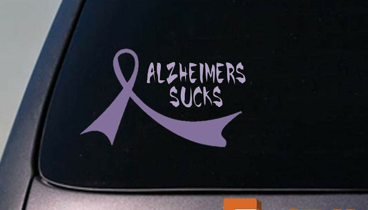 2X Alzheimers Purple Ribbons Vinyl Decal – 6 Inch