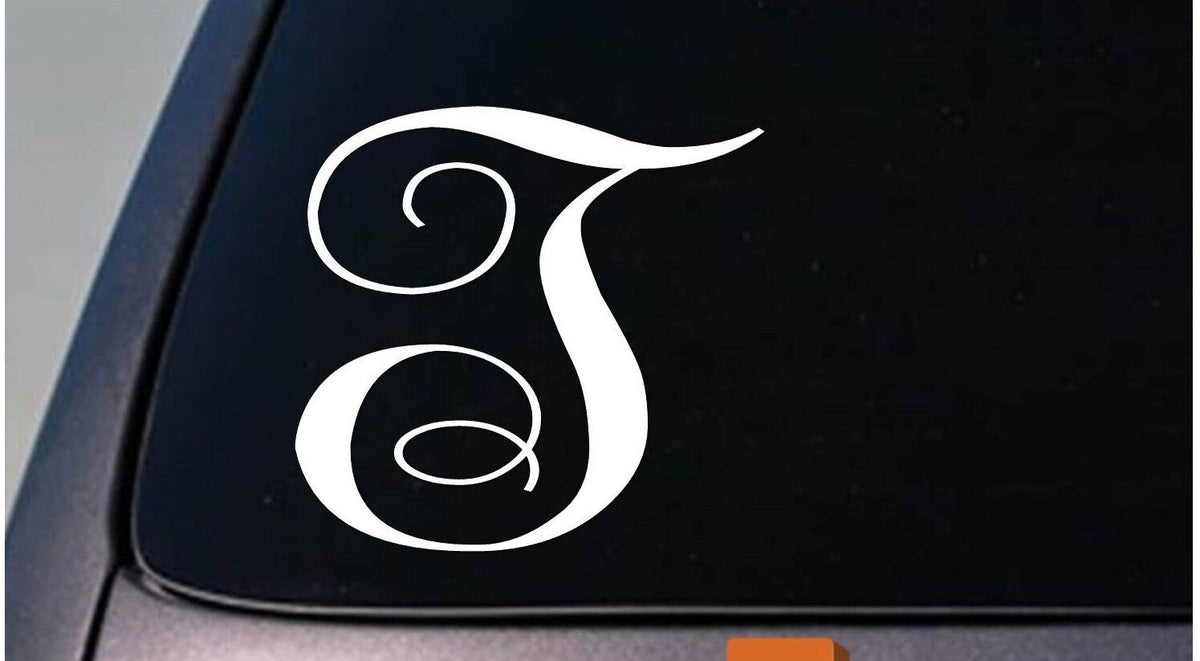 Letter T Monogram Vinyl Decal – 6 Inch