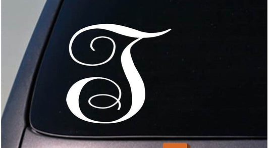 Letter T Monogram Vinyl Decal – 6 Inch